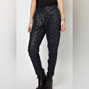 Free People Shimmering Navy Cropped Pants